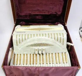 11902 Titano Accordion With Case Made In Italy Mother Of Pearl Finish Model