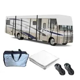 Werpladua We-29.5 Ft-120 Wider 3.3m/10.83ft Camper Cover 210d Oxford Cloth Trailer 29.5 X 10.8 Ft Gray