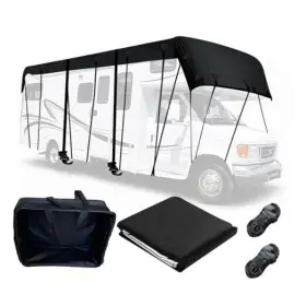 Werpladua We-32.8 Ft-40 Wider 3.3m/10.83ft Camper Roof Cover 210d Oxford Cloth Rv 32.8 X 10.8 Ft Black