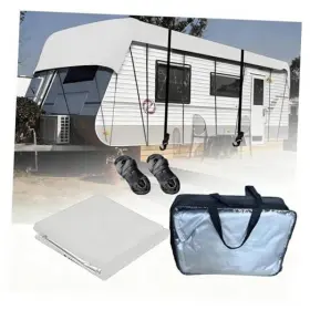 Werpladua We-36 Ft-140 Wider 3.3m/10.83ft Travel Trailer Cover 210d Oxford Cloth 36 X 10.8 Ft Gray