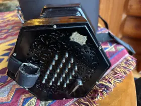 27168 Wheatstone English Concertina #27168 Ebony Ends Metal Buttons Good Playing C