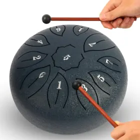 St0611 Wrinwpoose Steel Tongue Drum 6 Inch 11 Notes C Major Rain Chime Navy Blue