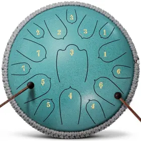 Yasisid Y-1215 Rain Drum For Outside 12 Inch 15 Notes Steel Tongue D 12inches Green