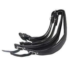 Yibuy 418701068236 Adjustable Accordion Shoulder Strap Set Pu Leather Black Of 2