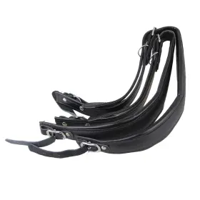 M2310191033 Yibuy 2pcs Artificial Leather Accordion Straps Black Replacement Musical Ins