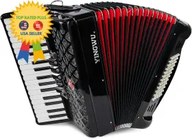 Yingwu-34-60 Yingwu Accordion 34 Keys 60 Bass Premium For Beginners Black