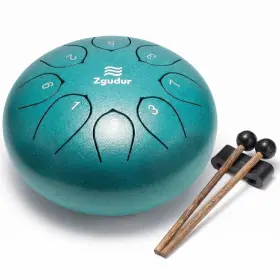Zgudur 20260319 Rain Drum For Outside Garden 6 Inches 8 Notes Steel Inch 8notes Moss Blue