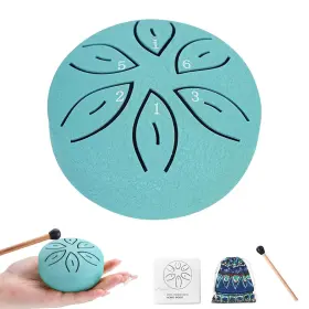 Ztj Gn-4211 Mini Rain Drum For Outside 3-inch 6-note Steel Tongue Light Blue