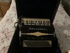 Vintage Stradella Italian Piano Accordion 120 Bass Black W/ Hard Case Antique Used. Price: $750.00.