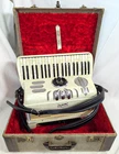 Vintage 50'S Lira Accordion 41 Piano Keys White Pearl & Black Model 7 Italy Case Used. Price: $649.95.