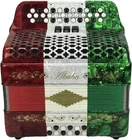 Tricolor 34-KEY Accordion Green, White & Red Model 3412 Fbe New. Price: $1314.99.