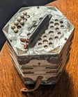Antique Scholer Concertina Accordion Squeeze Box Germany -silver Mother Of Pearl Used. Price: $195.00.