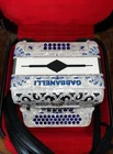 Gabbanelli M2T White Pearl Blue Decor Button Accordion With Case New. Price: $5500.00.