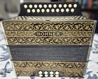 Hohner Accordion Black Gold 8 Bass 21 Treble Keys 29 Buttons Used. Price: $385.00.