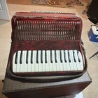 Scandalli Vintage Red Piano Accordion With Case Classic Musical Instrument. Price: $300.00.