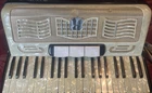 Rondini Piano Accordion 3 Register Model 5968 Pearl White Black Used. Price: $382.50.