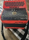 Hohner Anacleto Rey Especial Ii 3 Switch Fbe Button Accordion Red + Strap Open. Price: $5995.00.