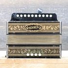 Hohner Vienna 1-ROW 4-BASS 10-TREBLE Button "c" Diatonic Accordion Germany Used. Price: $399.99.
