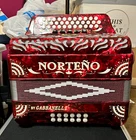 Gabbanelli Norte Button Accordion 34/12, 5 Register, Red Pearl Fbbeb (fa) Open. Price: $2250.00.