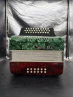 Used Ginelli 31-BUTTON Accordion 12-BASS -red/white/green. Price: $399.99.