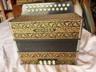 Vintage (1955-1965) Hohner Vienna Pokerwork 2915 Diatonic Accordion, C/f Tuning Used. Price: $365.45.