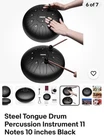 Yinama Steel Drum 11 Note Tongue Percussion Instrument. Black W/ Case. New. Price: $79.95.