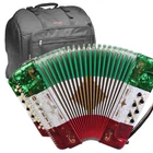 Rossetti Accordion 34 Button Switch Fbe 12 Bass Fa Red White Green + Gig Bag New. Price: $1099.00.