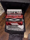 Sofiamari Piano Accordion SM-2208-RD TREBLE/12 Bass Keys Red W/ Case Used. Price: $499.95.