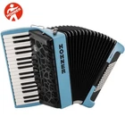 Hohner Bravo Mycolor Chromatic Bass Piano Accordion Sky Rich Blue BR72-RB New. Price: $2869.00.