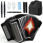 Horse 31 Key ACCORDION,12 Bass 3-ROW Black Fbe With Metal Cover, New. Price: $554.73.