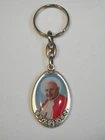 Vintage Color Print Double Sided Religious Ring Keychain Pope John Paul Ii Used. Price: $15.00.