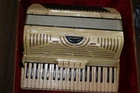 Camerano Vintage Piano Accordion Ivory Pearl Finish 468/101 W/ Case Used. Price: $299.99.