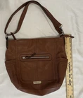 Rossetti Brown Shoulder Bag With Double Strap Multiple Outer Pockets Zip Closure Pre-owned. Price: $12.55.