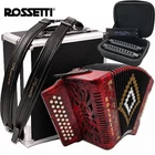 Rossetti 3112 Gcf Button Diatonic Accordion Red With Case, Straps, Harp Pack New. Price: $749.99.