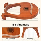 16 String Aklot Lyre Harp Mahogany Body With Tuning Key Cartridge! New. Price: $38.89.