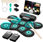Electronic Drum Set: Dual Speakers Portable 9-PADS Electric Practice Mi New. Price: $51.99.