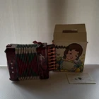 Hero 102 Button Accordion Red Lightweight W/ Box & Instructions Open. Price: $510.57.