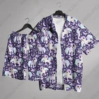 Ponyta Hawaiian Shirt Tropical Button Up Purple Night Sky Pattern Summer New. Price: $21.99.