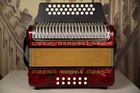 Hohner 3500GR Corona Ii 31 Button Gcf Sol Diatonic Accordion Red W/ Bag Straps Open. Price: $1449.00.