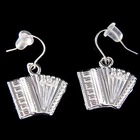 Accordion Squeezebox Made With Swarovski Crystal Bass Musical Earrings New. Price: $44.00.