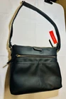 Rossetti Crossbody Bag Black Faux Leather Adjustable Strap Zip Pockets New. Price: $21.99.